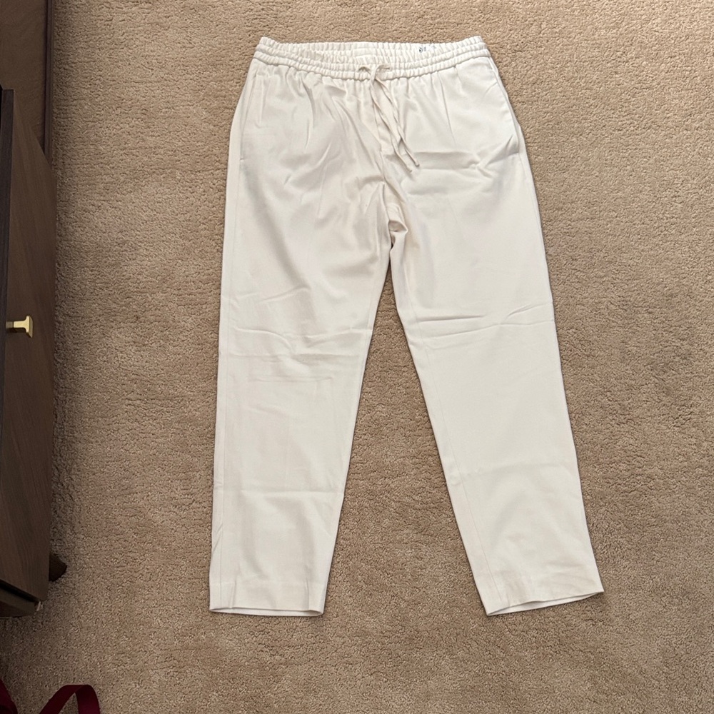 Zara White Drawstring Sweatpants